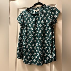 Ruffle sleeves and neck short sleeve ruffle blouse